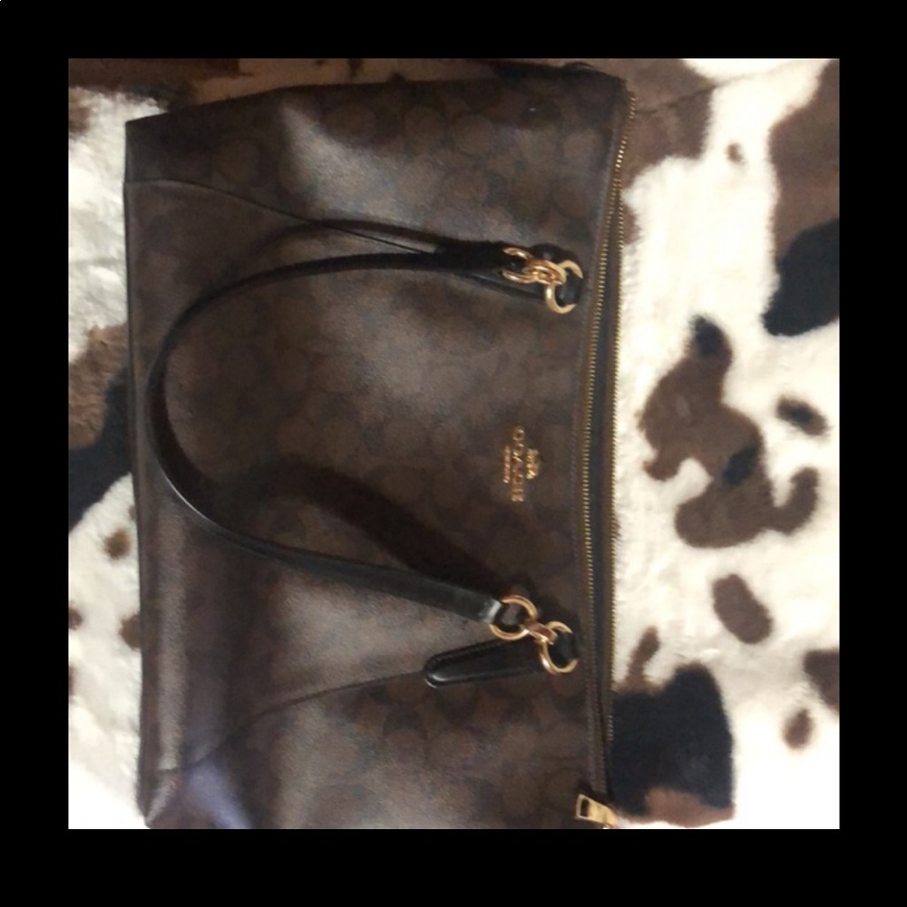 A coach tote bag not used very often.